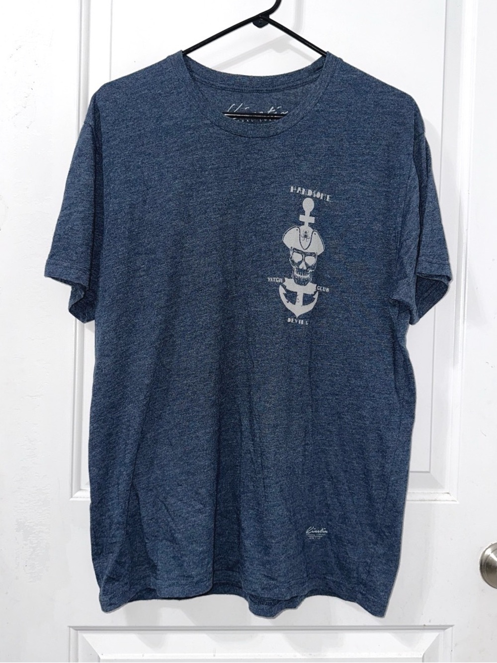 Kinetix Blue Casual Luxury Graphic “Handsome Devils Yacht Club” T-Shirt